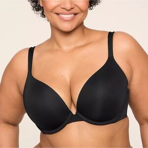 Lane Bryant Cacique Boost Plunge Bra. 40DD. Black.